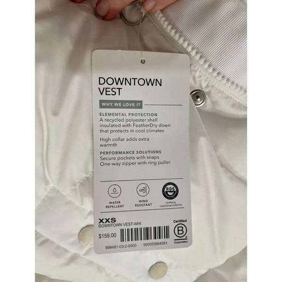 NWT ATHLETA Downtown Vest Puffer White Sz XXS - Picture 7 of 7